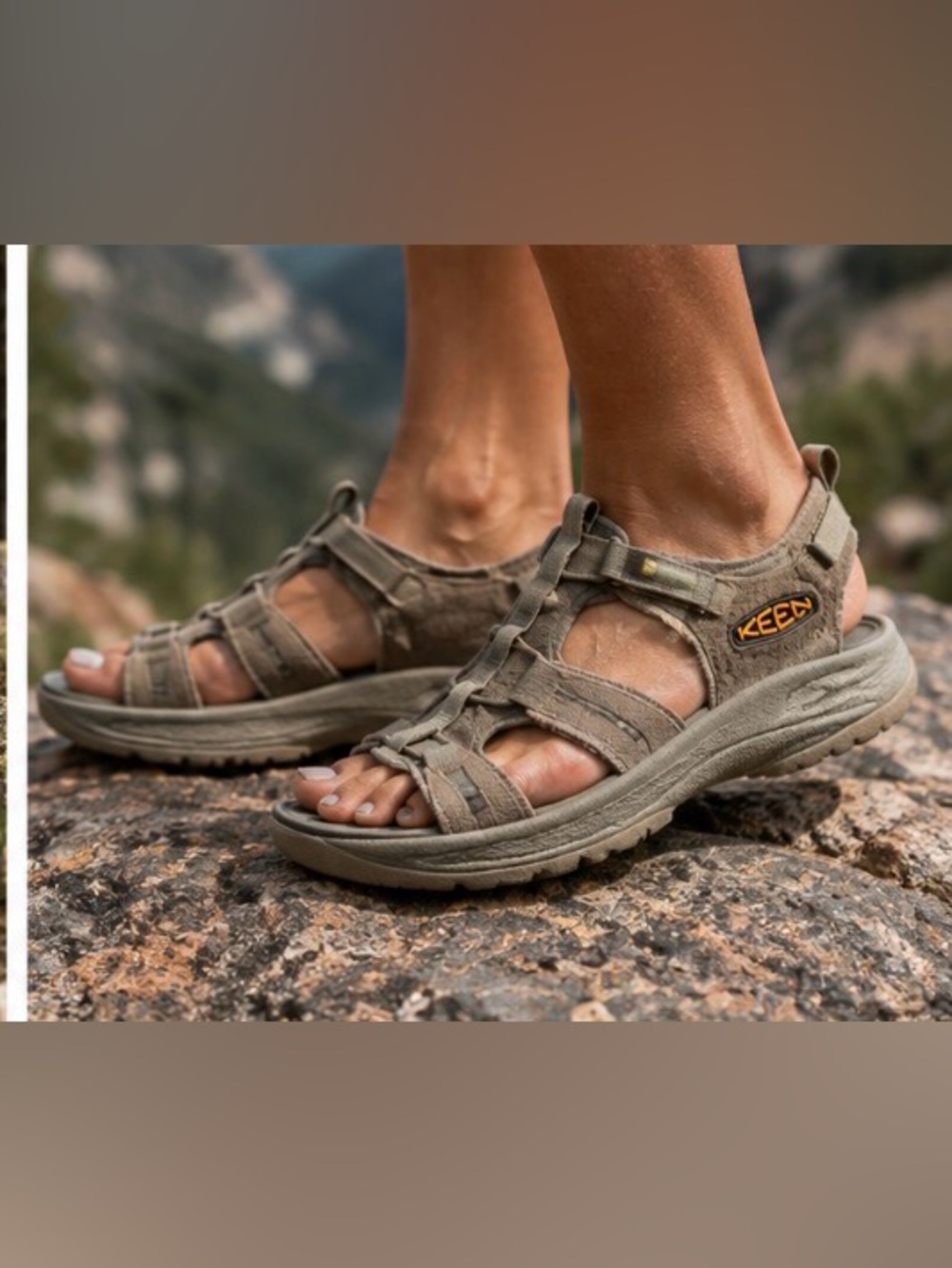 Keen Unisex Taupe/Olive Strappy Outdoor Sandals